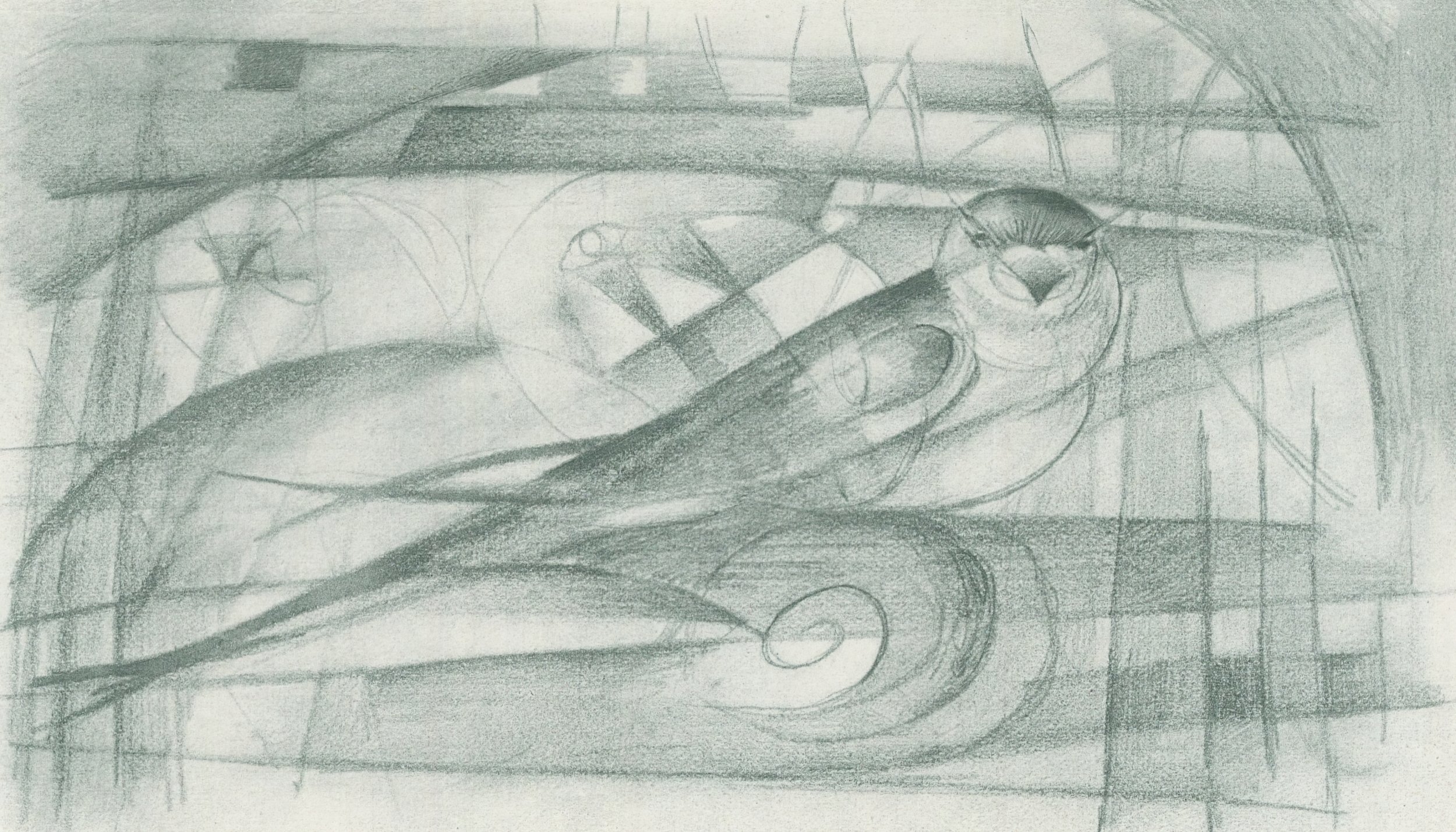 Franz Marc Sketch #31 The Swallow – original 1915 pencil sketch from Skizzenbuch aus dem Felde
